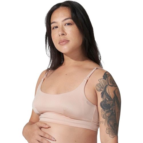 Bodily Everything Bra. Wireless Maternity & Nursing Bra for Pregnancy & Breastfeeding. InStyle's Best Maternity Bra. S-XL. - Large - Clay