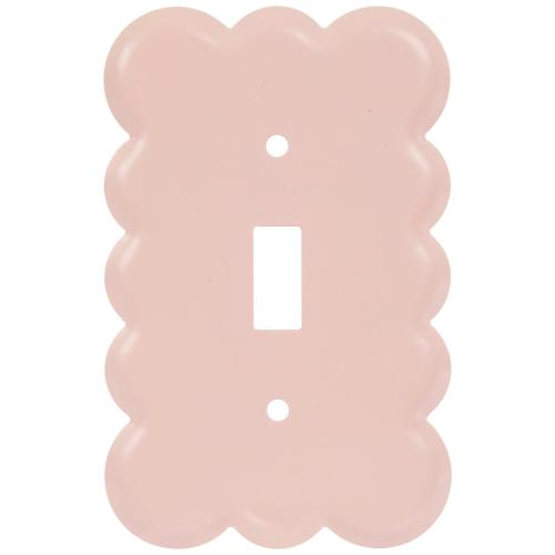 Pink Scalloped Metal Single Switch Plate