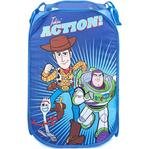 Jay Franco Disney Pixar Toy Story Pop Up Hamper - Mesh Laundry Basket/Bag with Durable Handles - Features Woody, Buzz Lightyear & Forky (Official Disney Product)