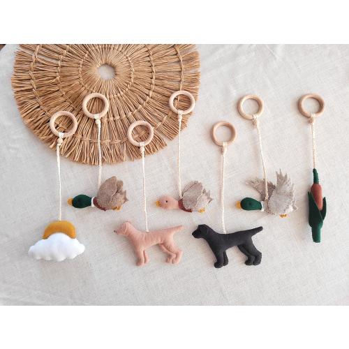 Duck baby play gym toys, dog baby gym hanging toys, baby shower gift, animals nursery decor