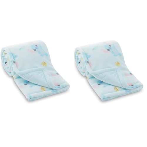 Disney Mickey Mouse, Minnie Mouse, Winnie The Pooh, Lilo and Stitch 2-Ply Infant Blanket - Soft Fleece with Polyfill - Cozy and Warm Baby Blanket for Baby Boys and Girls, 30x40 Inches (Pack of 2)