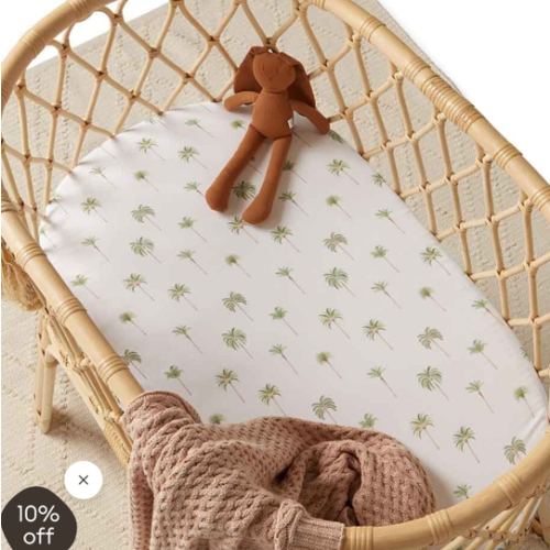 Green Palm Organic Baby Bassinet Sheet & Change Pad Cover | Snuggle Hunny