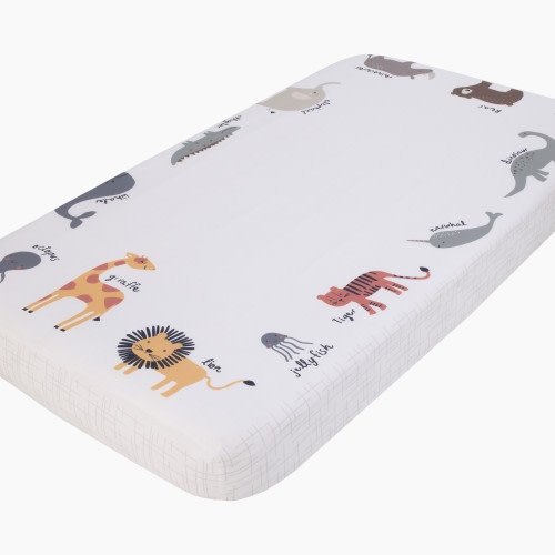 NoJo Baby Photo Op Fitted Crib Sheet - Zoo Animals