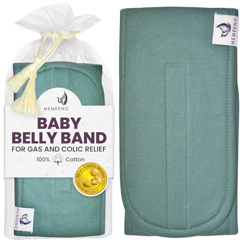 MEMEENO Belly Band for Baby, Heating Pad for Colic, Gas Relief for Infants, Heated Tummy Wrap for Newborns, Forest