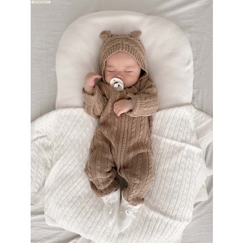 Luna + Luca Baby Bear Jumpsuit - Acorn
