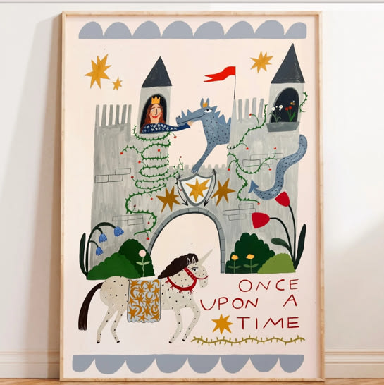 'Once Upon a Time' Hand Painted Art Print