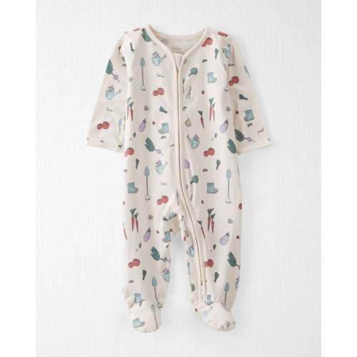 Baby Organic Cotton Sleep & Play Pajamas Veggie Garden Print 3M