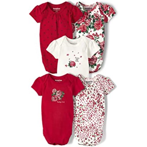 The Children's Place unisex baby And Newborn Short Sleeve 100% Cotton Bodysuits