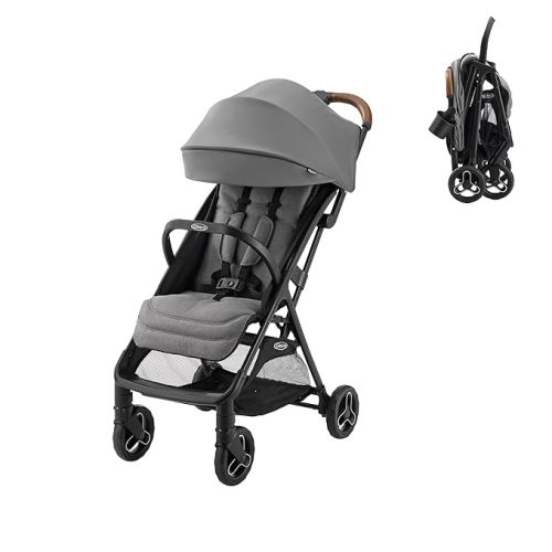 Graco Ready2Jet Compact Stroller Overhead Friendly Compact Travel Stroller with Automatic Fold, Kingston