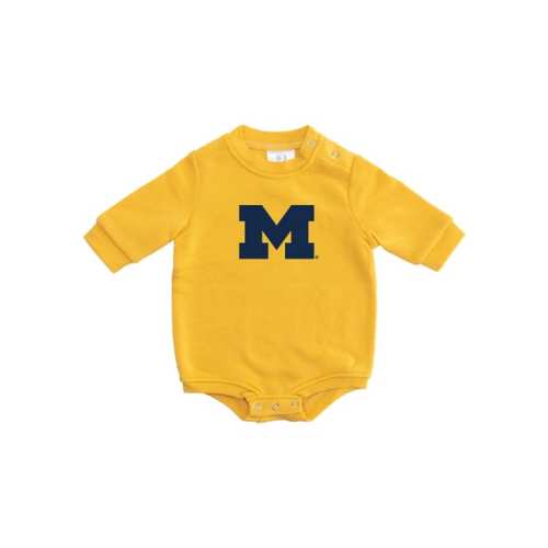 Baby MAIZE Michigan Wolverines Primary Logo LS One Piece - 74283255