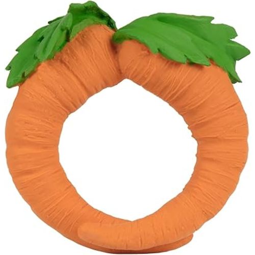 Oli & Carol Natural Rubber Teether -Vegetable Shaped Teething Toy for Babies 0-12 Months | Baby Teething Relief | Teethers for Infants 0-6 & 6-12 Months | Natural Hevea Rubber (Cathy The Carrot)