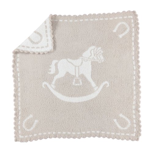 Barefoot Dreams CozyChic® Rocking Horse Scalloped Receiving Blanket