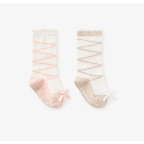 Ballet Knee-High Non Slip Baby Socks 2 Pack – Elegant Baby