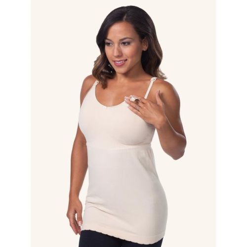 Leading Lady Women's Maternity to Nursing Seamless Cotton Tank (4023) Naturally Nude L