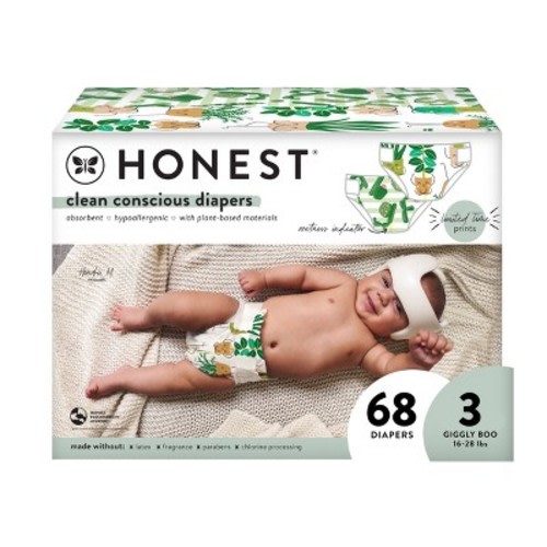 The Honest Company Disposable Diapers - Plant Pose & Cactus - Size 3 - 68ct