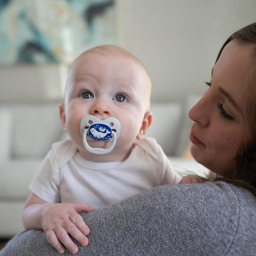 Dr. Brown's Advantage Glow-in-the-Dark Baby Pacifier, Fully Symmetrical Soother with Soft Silicone Bulb, Blue Ocean, 0-6m, BPA Free, 2 Pack