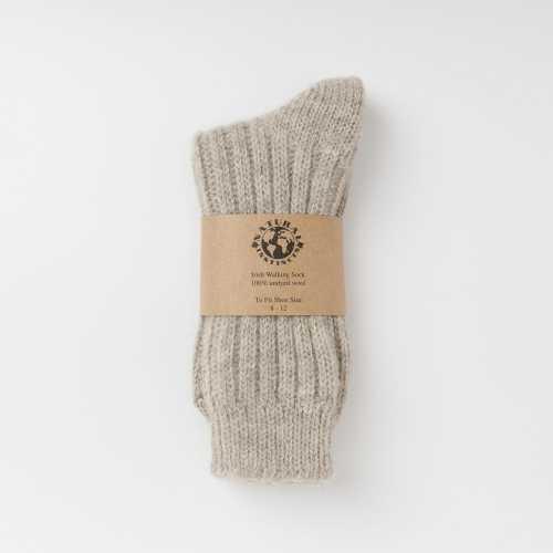 Irish - 100% Natural Undyed Wool Walking Socks - Natural Grey - Size L = UK 8-12 (EUR 42-47 / US 8.5- 12)