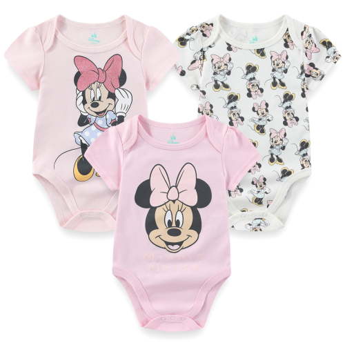 Disney Minnie Mouse Baby Bodysuits (Girls), 3 Pack, Sizes 3M-18M