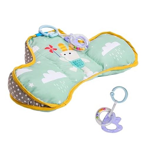 Taf Toys Baby Tummy Time Support Toy | Perfect for 2-6 Months Old Babies, Enables Easier Development & Easier Parenting, Natural Developmental, Comfortable, Ergonomic Design, Detachable Toys