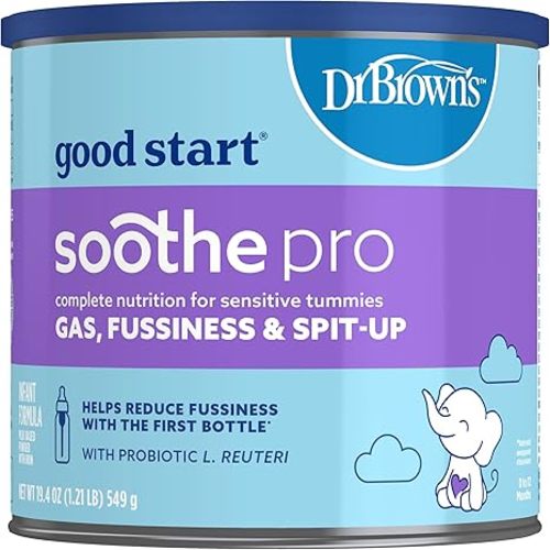 Good Start | Dr. Brown's Soothe Pro, Baby Formula Powder, for Sensitive Tummies, Gas, Fussiness and Spit-Up, Infant Formula with Probiotics, DHA, Non-GMO,19.4 Ounce
