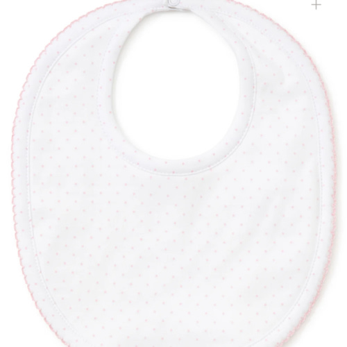 White/Pink New Kissy Dots Print Bib