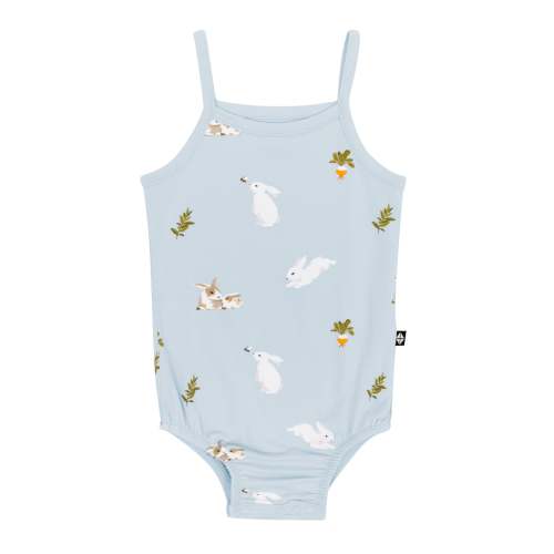 Spaghetti Strap Leotard in Ice Rabbit