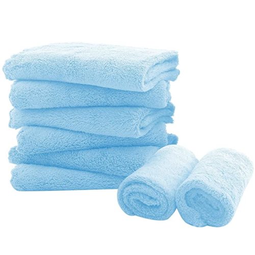 8 Pack Large Burp Cloths for Baby - 20" by 10" Ultra Absorbent Burping Cloth, Hand Washcloths, Newborn Towel - Milk Spit Up Rags - Burpy Cloths for Unisex, Boy, Girl - Burp Cloths Set(Aquamarine) - 8 Piece Set