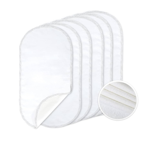 TILLYOU Waterproof Changing Pad Liners 6 Pack, 100% Cotton Reusable Cloth Diaper Liners, White