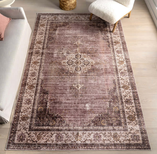 Rosewood Vintage Spill Proof Washable Rug | Blush – Rugs USA
