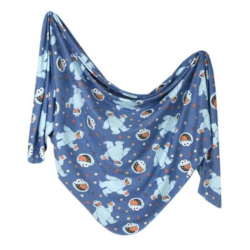 Copper Pearl® Cookie Monster Knit Swaddle Blanket in Blue - BLUE - 46" X 46"