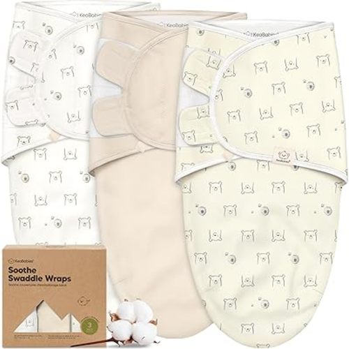 3-Pack Organic Baby Swaddle Sleep Sacks - Swaddles for Newborns, Infant 0-3 Months, Baby Girls, Boys, Soft & Snug Newborn Sleep Sack, Nursery Swaddling Blankets (Bumble Bear, OS)
