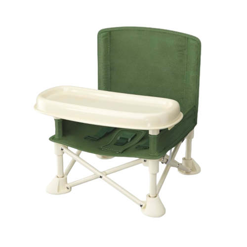 Portable Baby Chair | Camp Chair | Booster Seat With Removable Tray (Army Green)