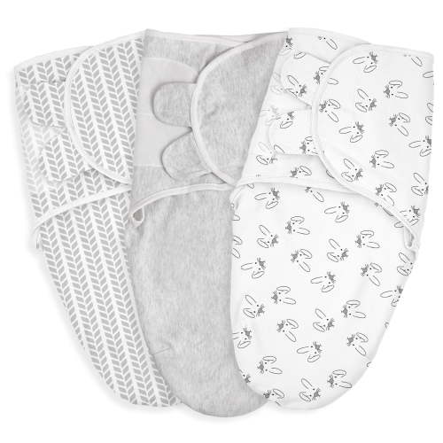 Gllquen Baby Organic Cotton Swaddle 3-Pack for 0-3 Months Newborn Infant Boys Girls, Bunny Land