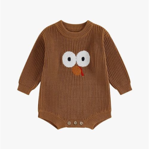 Adobabirl Baby Girl Boy Knitted Sweater Bubble Romper Long Sleeve Jumpsuit Festival Outfit Fall Winter Spring Clothes