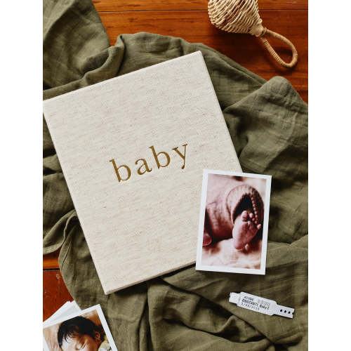 My First Year Baby Journal - Oatmeal - Write To Me US