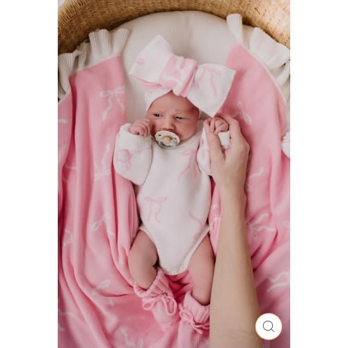 Knit Romper | Pink Bows – Little and Fern