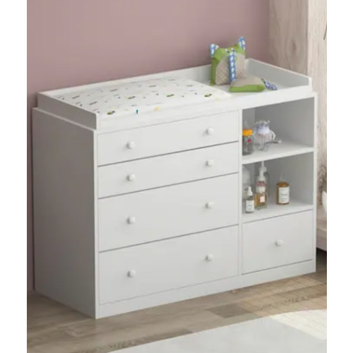 Timechee 47.2"W 5 Drawers Wooden Changing Table Dresser