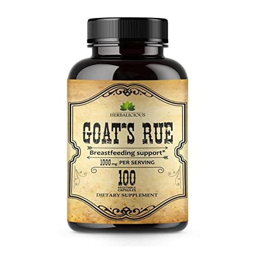 HERBALICIOUS Goat’s Rue Capsules 1000mg - Natural Goats Rue Herbal Supplement - Natural Galega Officinalis for Breast Feeding - Breastmilk Production Food Supplement Support - 100 Caps