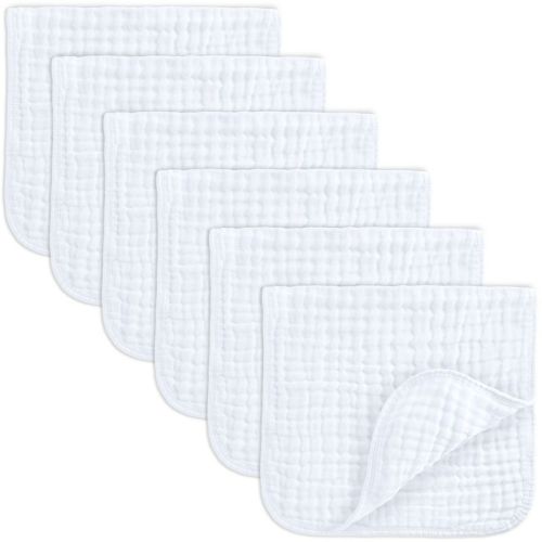 Muslin Burp Cloths Large 100% Cotton By Comfy Cubs (kelp, Pack Of 6)