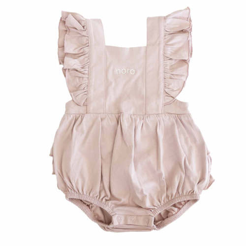 Personalized Cross Back Ruffle Bubble Romper