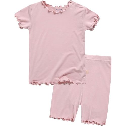 VAENAIT BABY Toddler Kids Girls Boys Sleepwear Pajamas Short Soft Shirring Cool Summer Viscose Pjs 2pcs Set