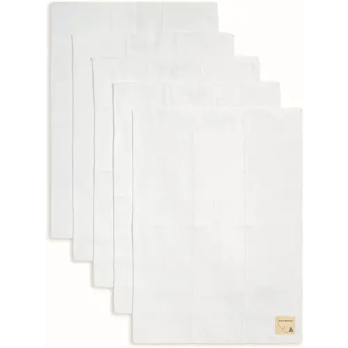 Burt's Bees Baby - Burp Cloths, 5-Pack Extra Absorbent 100% Organic Cotton Drool Cloths