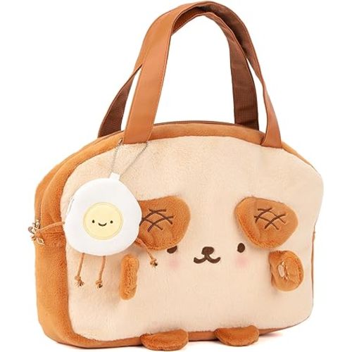 GeekShare Toast Plush Bag with A Shoulder Strap, Crossbody Tote Bag Compatible with Nintendo Switch/OLED and Other Accessories