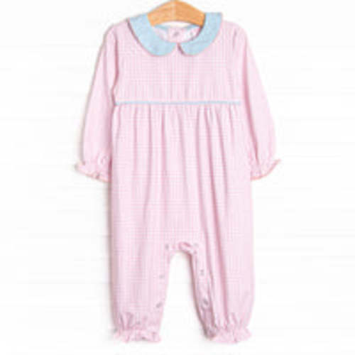 Grace Gingham Romper, Pink – Stitchy Fish