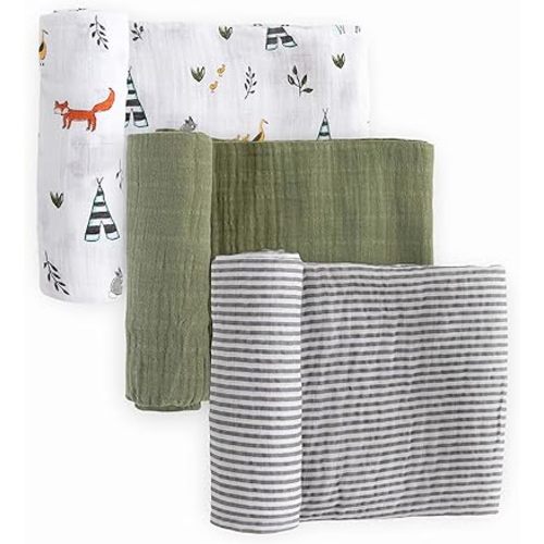 Little Unicorn Muslin Swaddle Blanket (3 Pack)