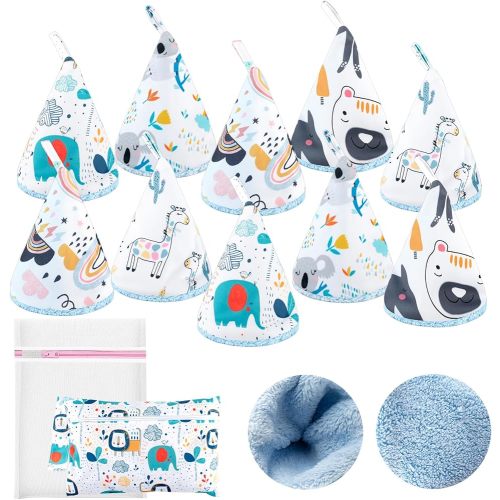 10 Pcs Coral Velvet Peepeeteepe Baby Boy with Storage Bag & Laundry Bag, Strong Water Absorption Pee Peep Teepee for Baby Boy, Reusable Pee Covers for New Parents Gift