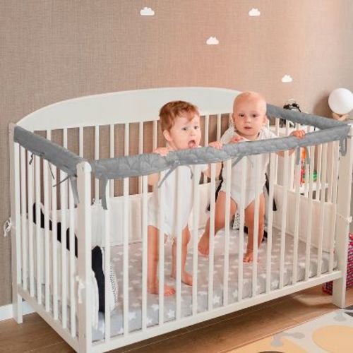 Biloban- 3 Pieces Crib Rail Cover, Crib Rail Guard, Reversible Crib Rail Cover, Teething Guard, Crib Wrap Protectors Set of 3