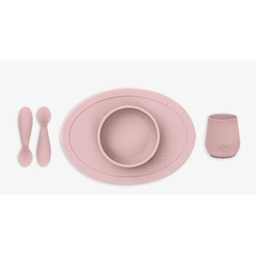 First Foods Set / Silicone Spoon, Cup & Suctioning Bowl for Infants– ezpz