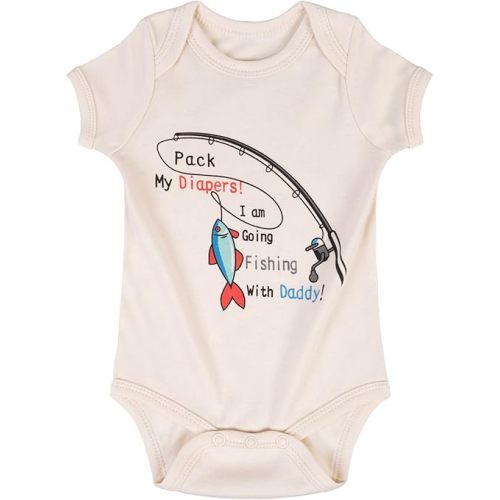Cnins Funny Baby Bodysuit & Daddy Matching Cotton Onesie for Wild One 1st Birthday, Unisex Newborn Infant Clothes 0-24M