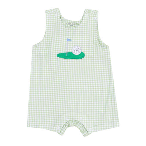 Sleeveless Shortie Romper, Golf Applique
